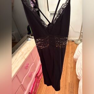 Express dress little black dress lace inserts